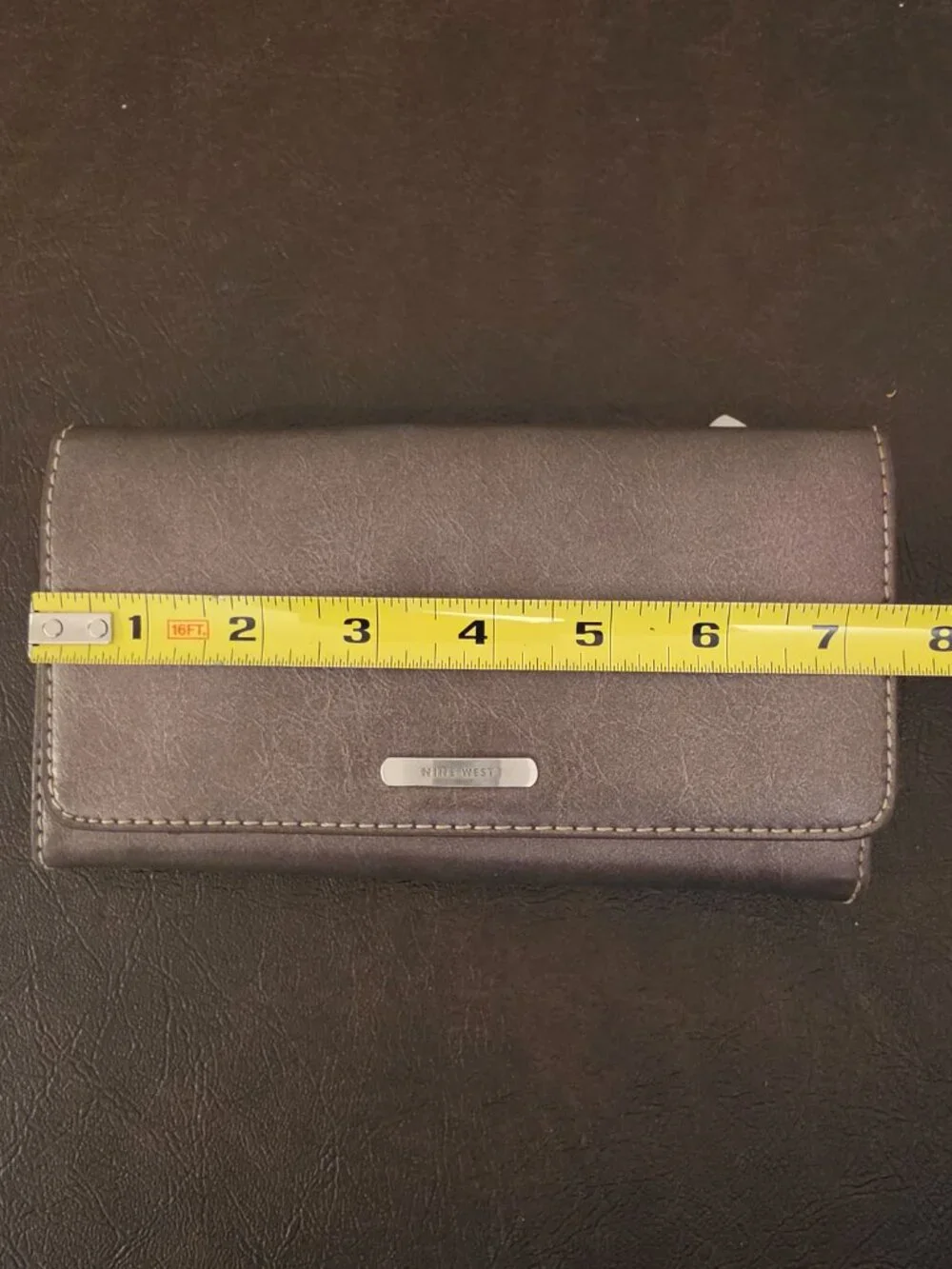 Vintage Nine West Brown Faux Leather Tri Fold Ladies Wallet